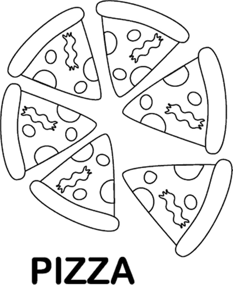 Fise de colorat cu Pizza de colorat p16