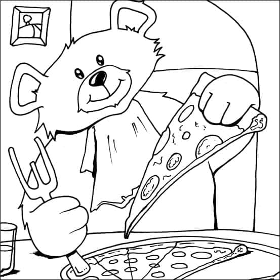 Fise de colorat cu Pizza de colorat p19