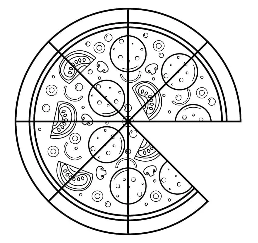 Fise de colorat cu Pizza de colorat p21