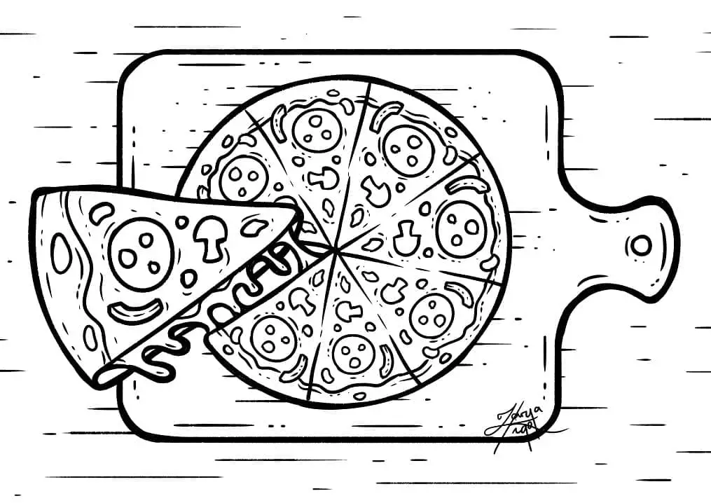 Fise de colorat cu Pizza de colorat p28