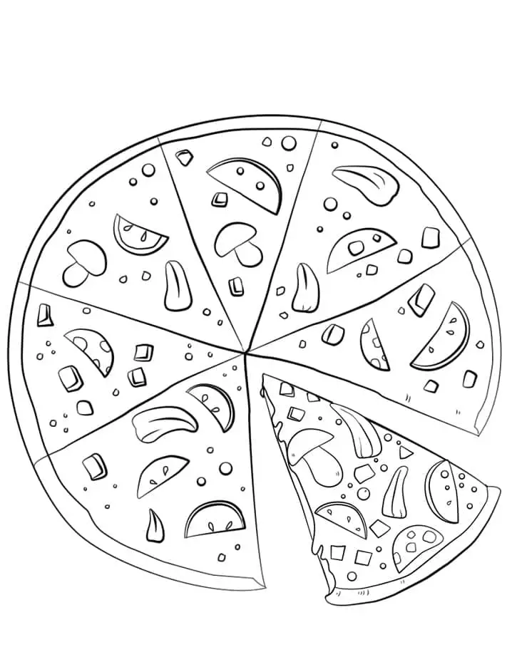 Fise de colorat cu Pizza de colorat p34