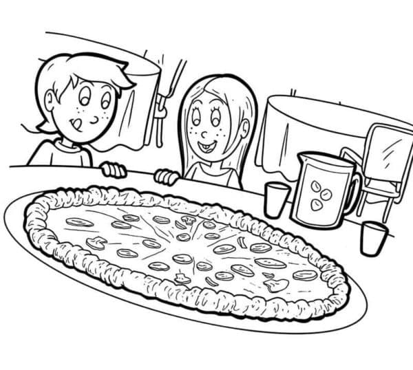 Fise de colorat cu Pizza de colorat p40