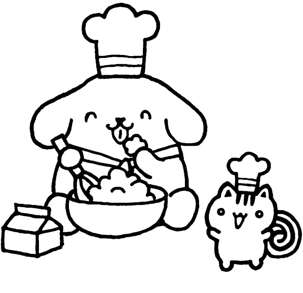 Fise de colorat cu Pompompurin de colorat p09