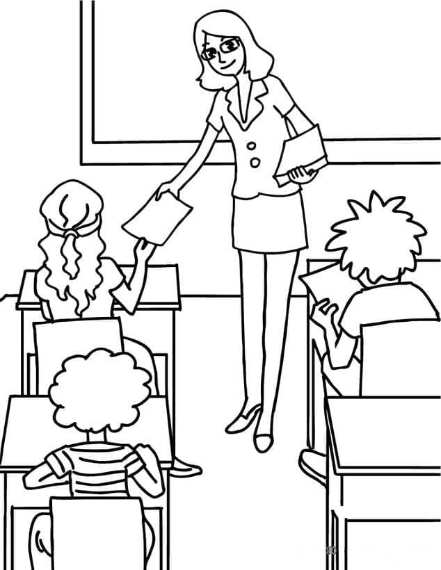 Fise de colorat cu Profesori de colorat p03