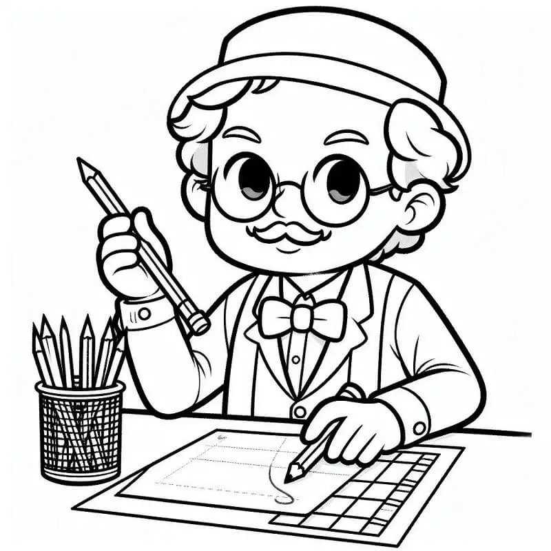 Fise de colorat cu Profesori de colorat p24