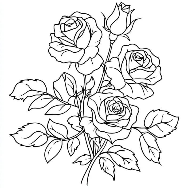 Fise de colorat cu Buchete de Flori de colorat p12