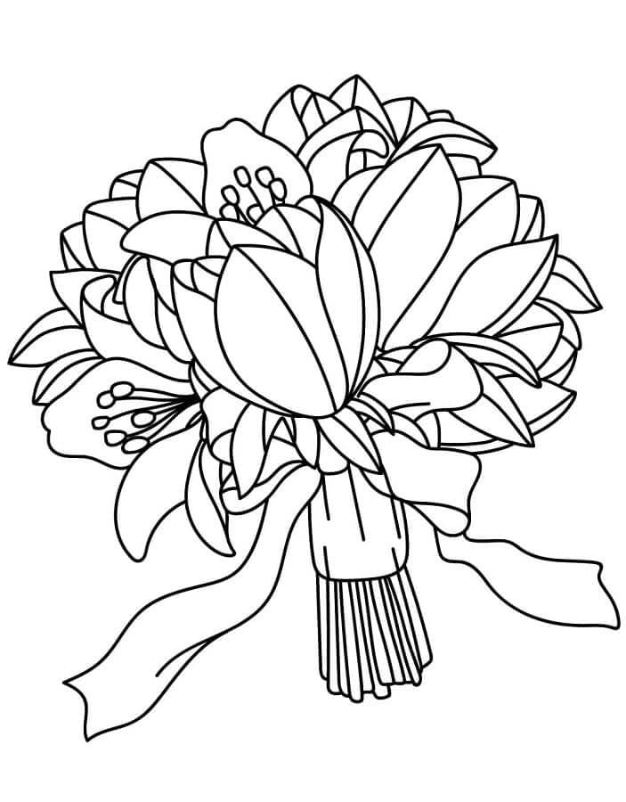 Fise de colorat cu Buchete de Flori de colorat p15