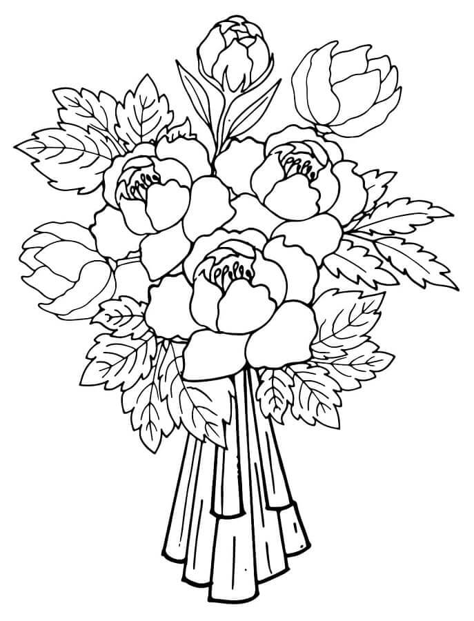Fise de colorat cu Buchete de Flori de colorat p17