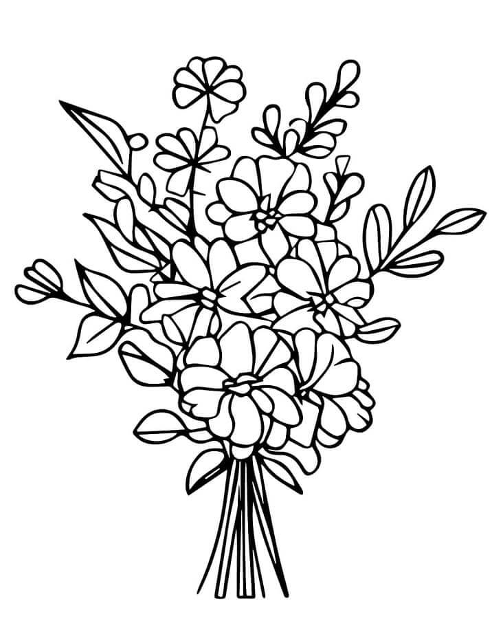 Fise de colorat cu Buchete de Flori de colorat p18