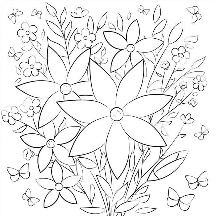 Fise de colorat cu Buchete de Flori de colorat p21