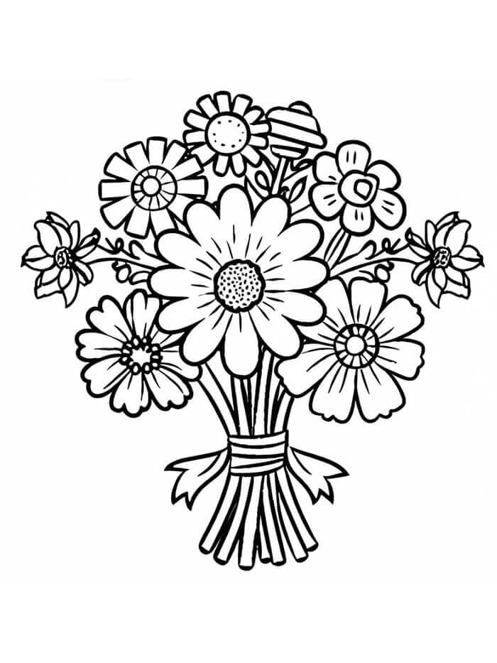 Fise de colorat cu Buchete de Flori de colorat p22