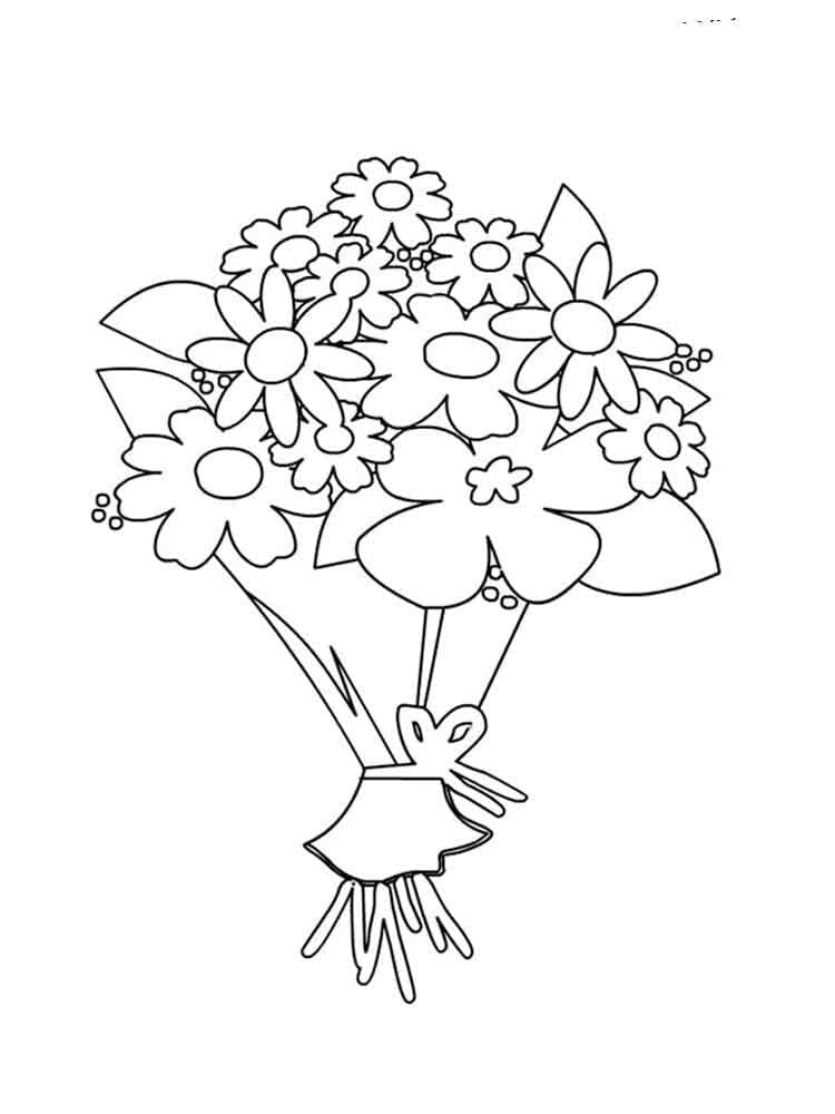 Fise de colorat cu Buchete de Flori de colorat p26