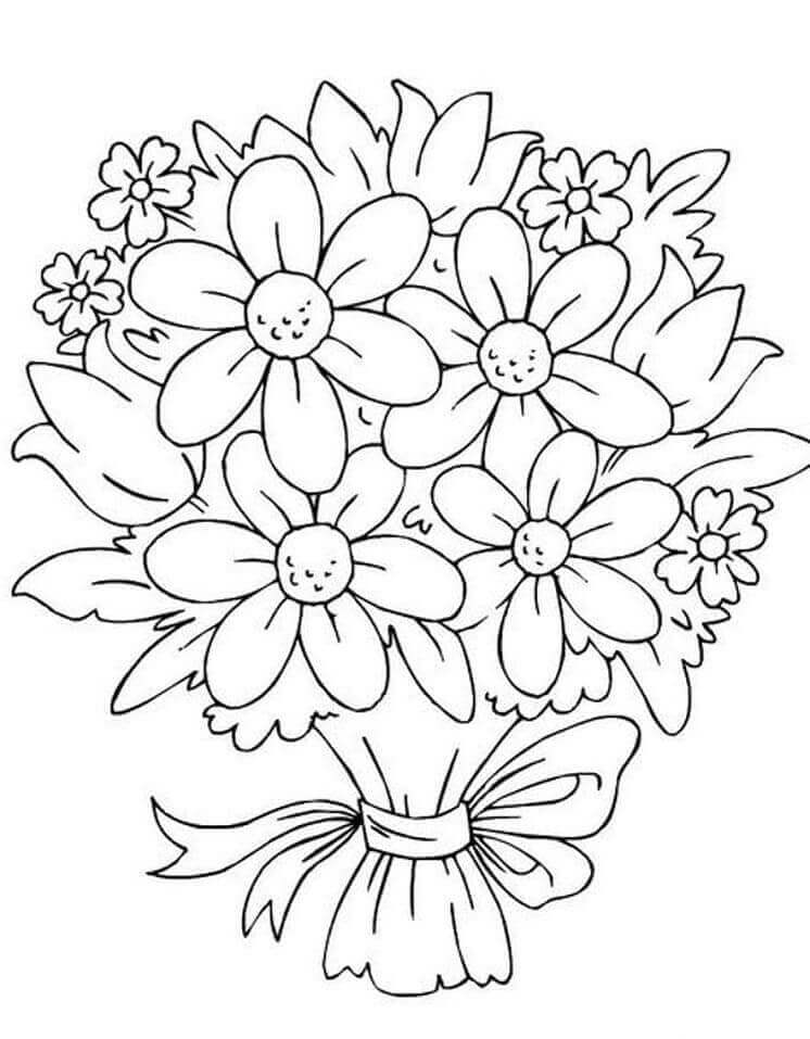 Fise de colorat cu Buchete de Flori de colorat p29