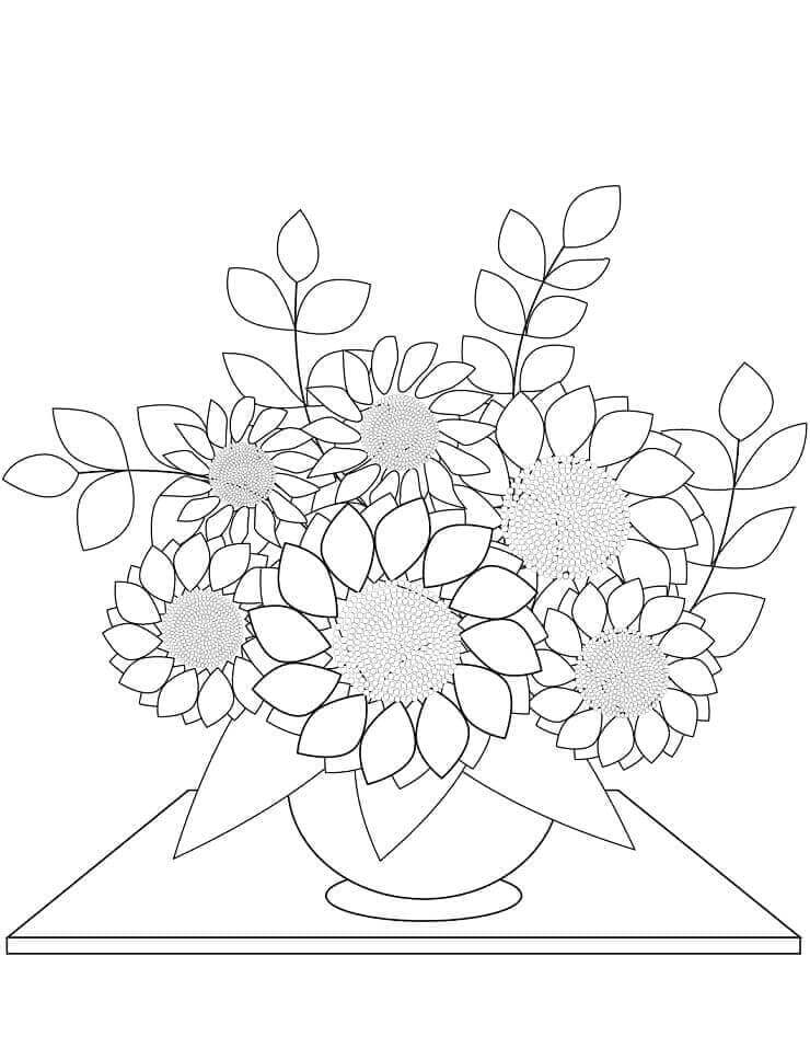 Fise de colorat cu Buchete de Flori de colorat p30