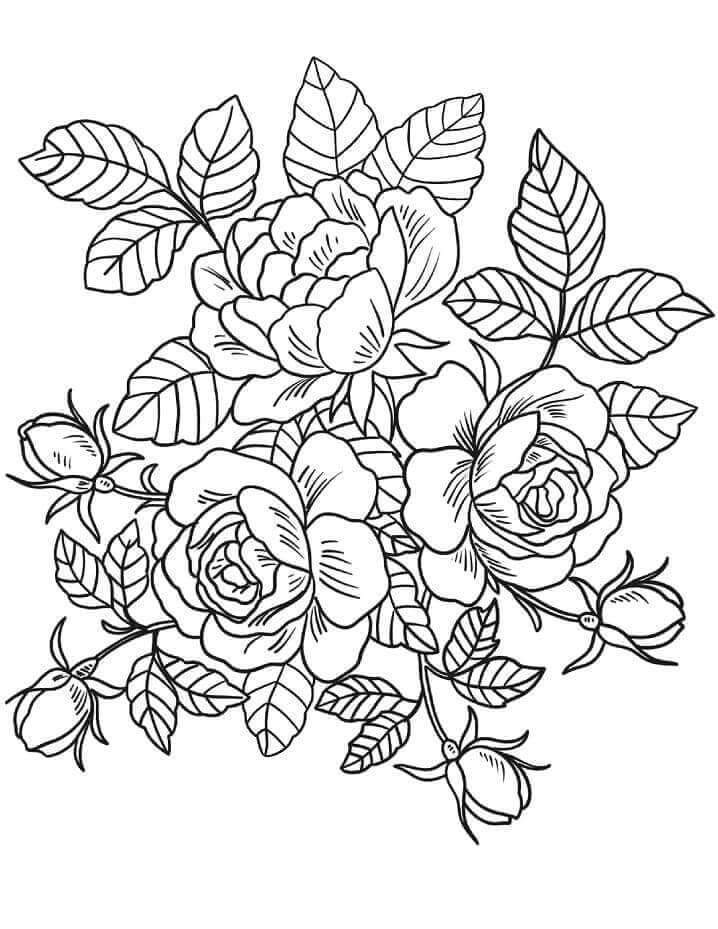 Fise de colorat cu Buchete de Flori de colorat p34