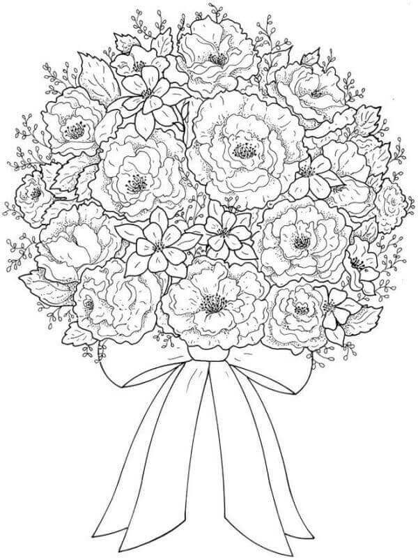 Fise de colorat cu Buchete de Flori de colorat p37