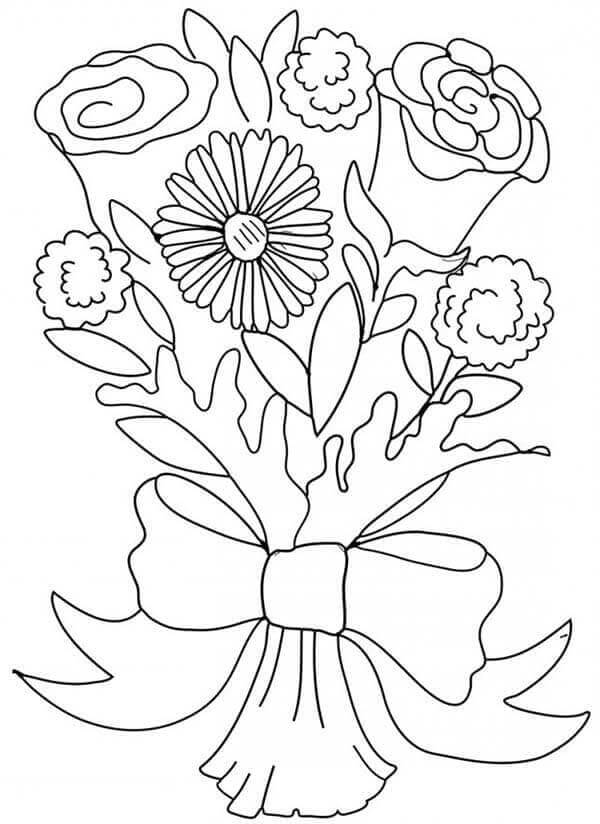 Fise de colorat cu Buchete de Flori de colorat p38