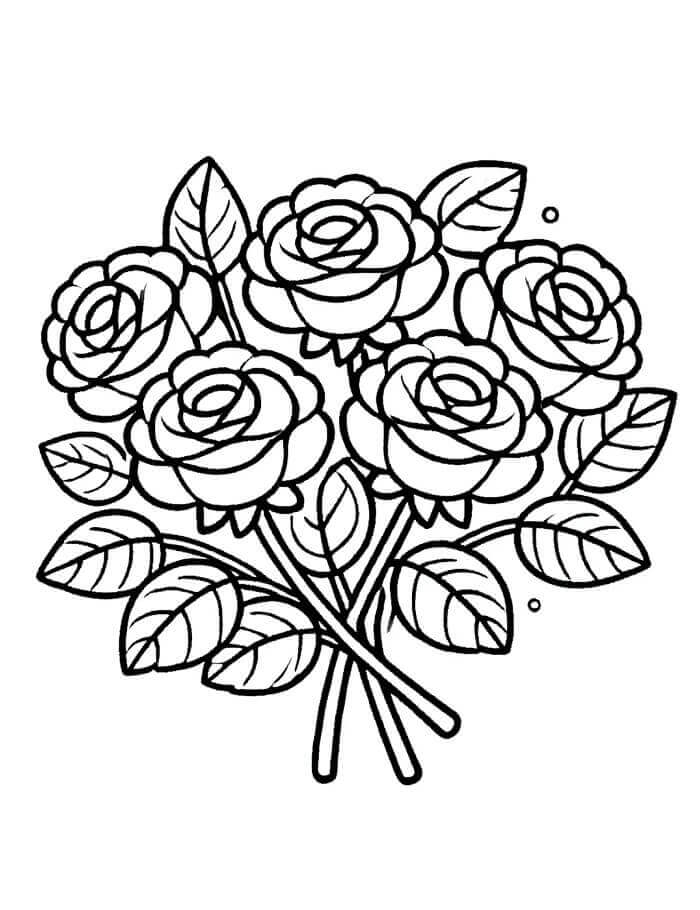 Planse de colorat cu Buchete de Flori
