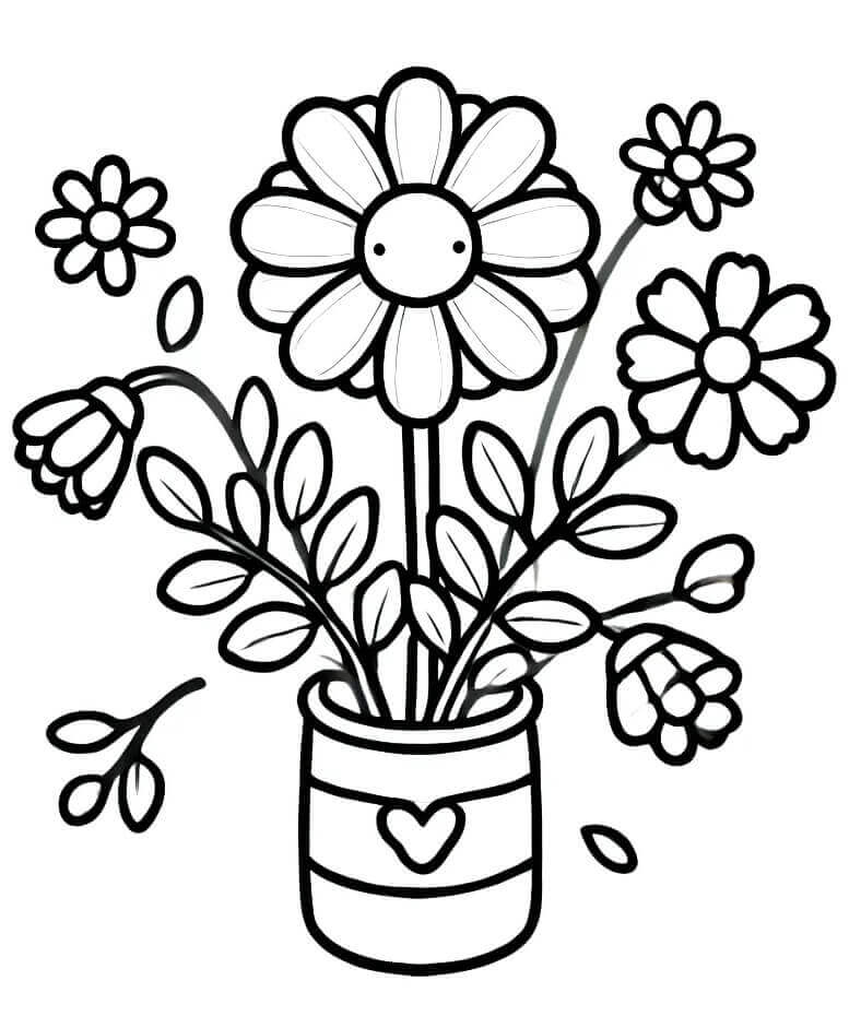 Fise de colorat cu Buchete de Flori de colorat p42