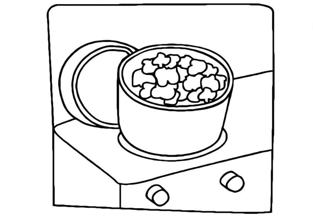 Fise de colorat cu Popcorn de colorat p01