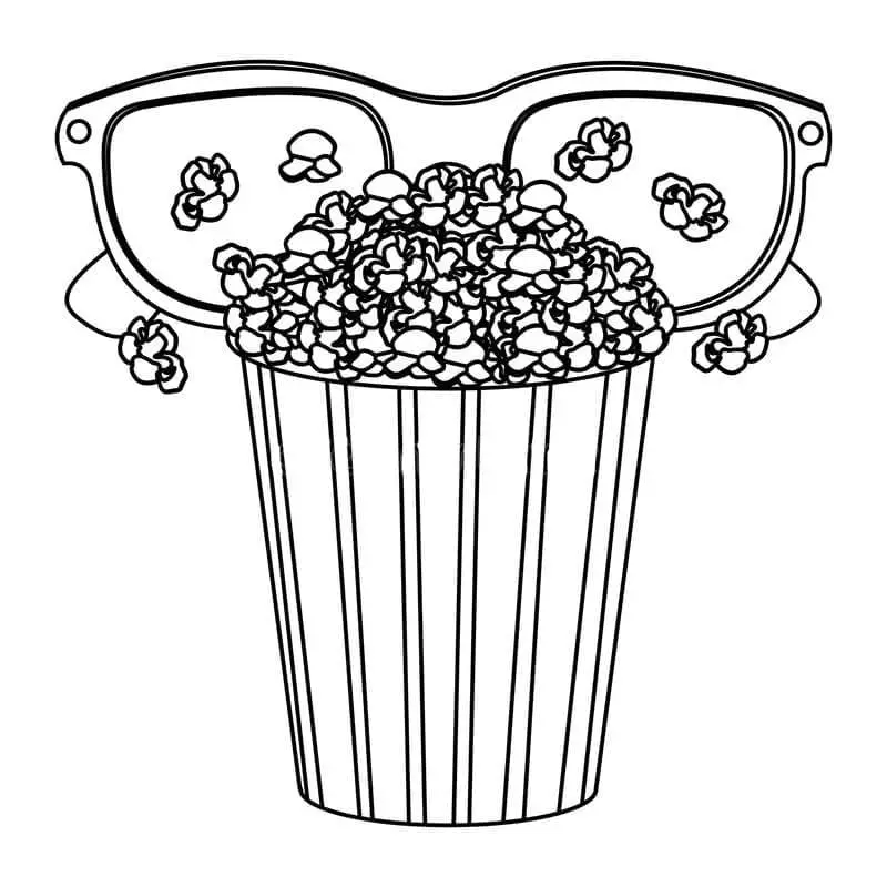 Fise de colorat cu Popcorn de colorat p05
