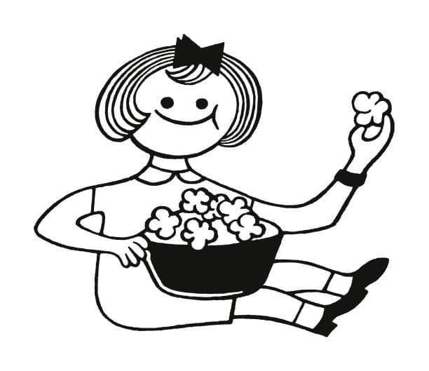 Fise de colorat cu Popcorn de colorat p15