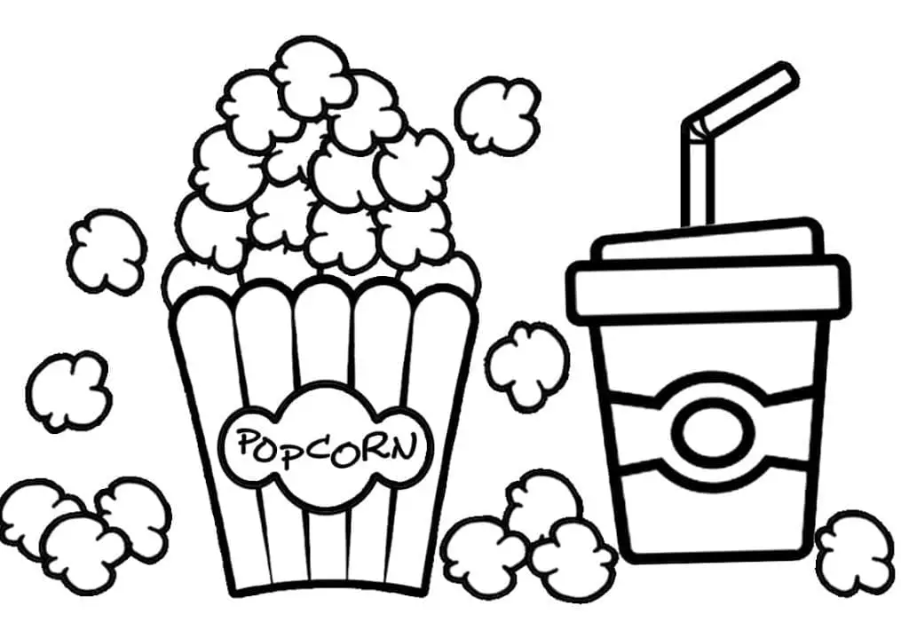 Fise de colorat cu Popcorn de colorat p18