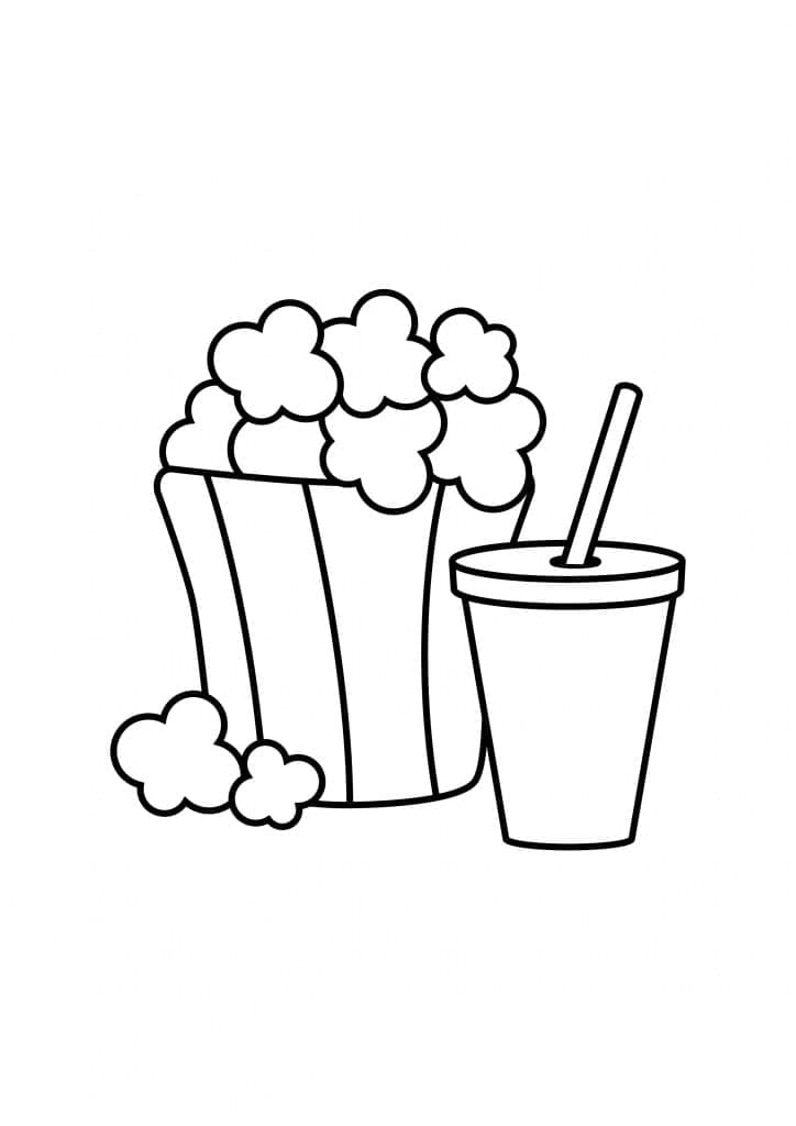 Fise de colorat cu Popcorn de colorat p19
