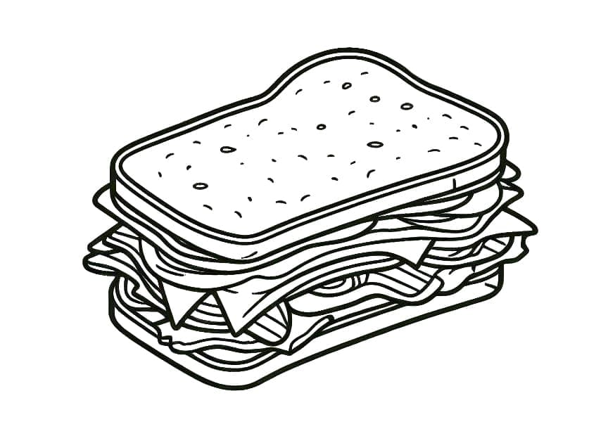 Fise de colorat cu Sandwich de colorat p04