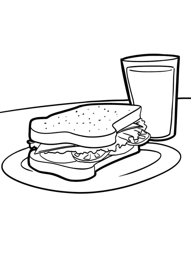 Fise de colorat cu Sandwich de colorat p06