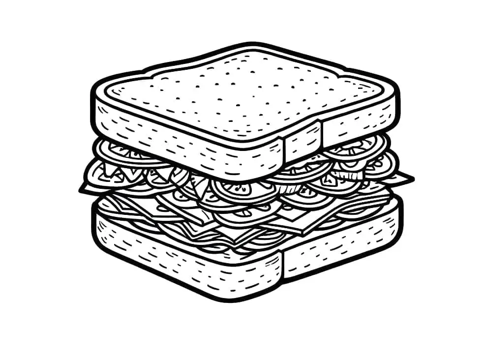 Fise de colorat cu Sandwich de colorat p07