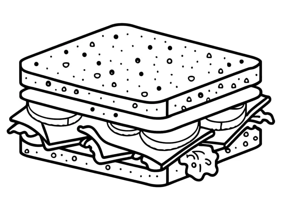 Fise de colorat cu Sandwich de colorat p08