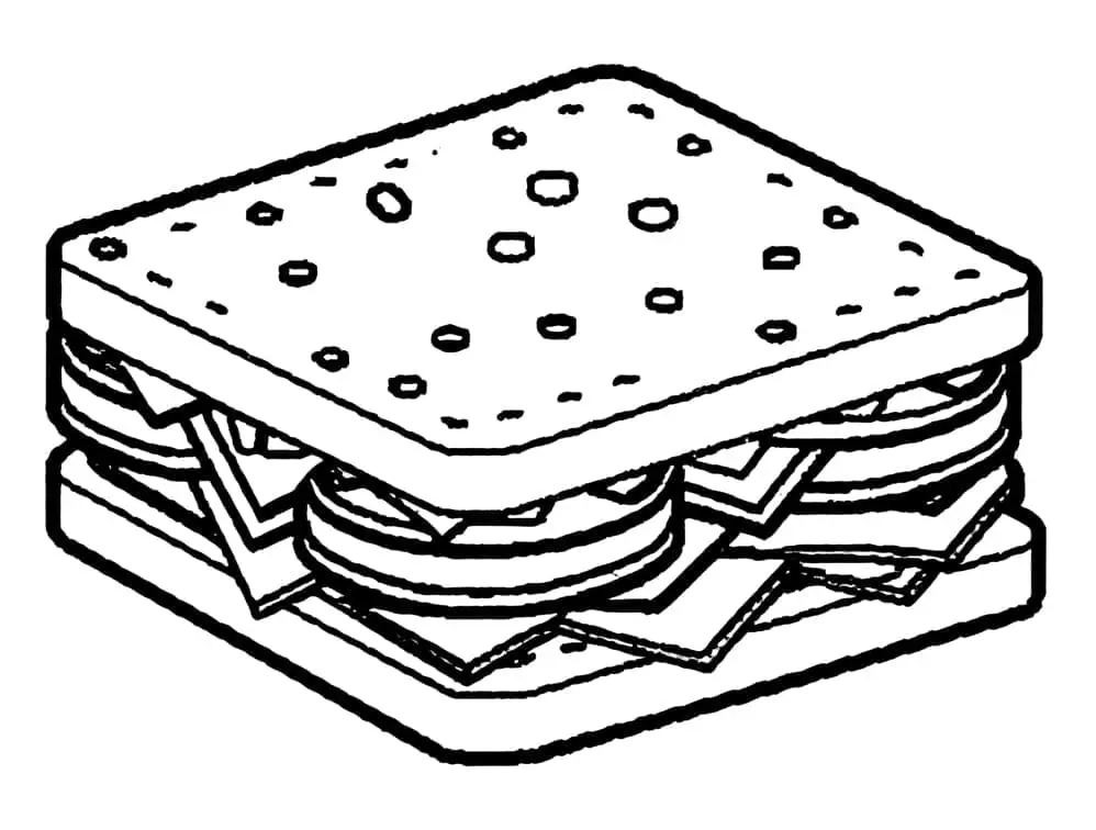 Fise de colorat cu Sandwich de colorat p10