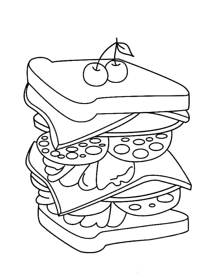 Fise de colorat cu Sandwich de colorat p14