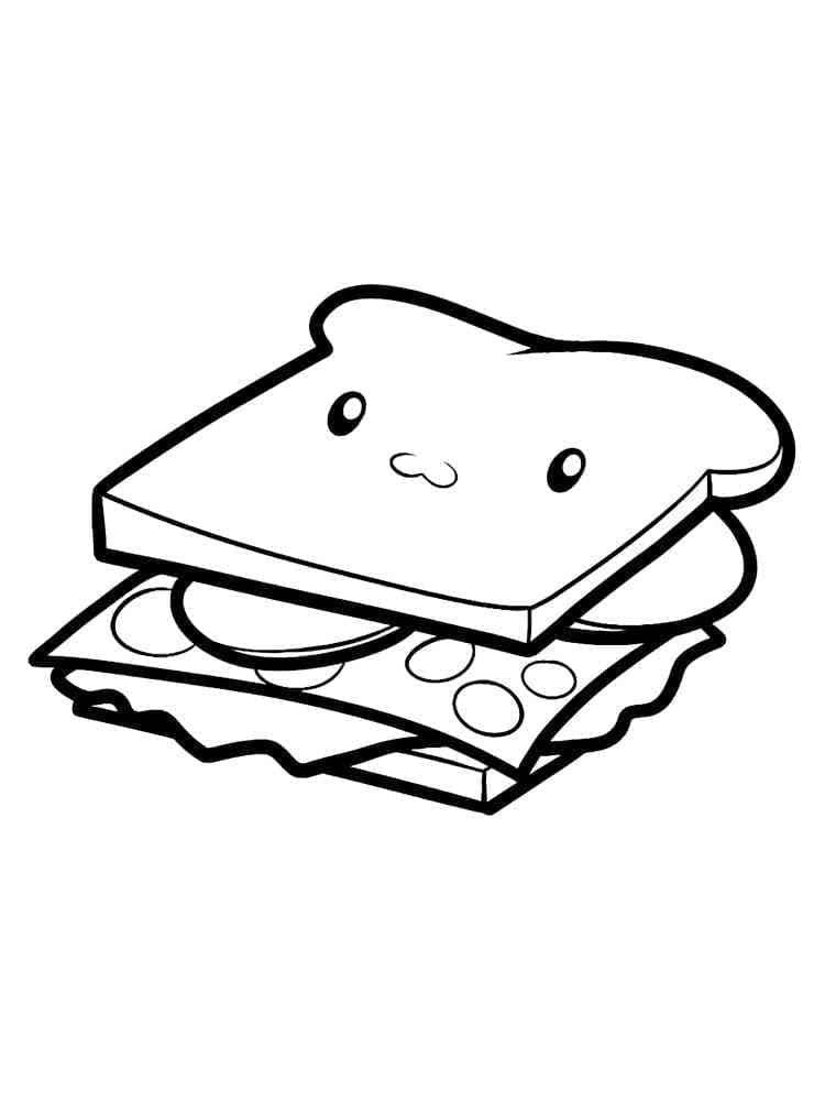 Fise de colorat cu Sandwich de colorat p16