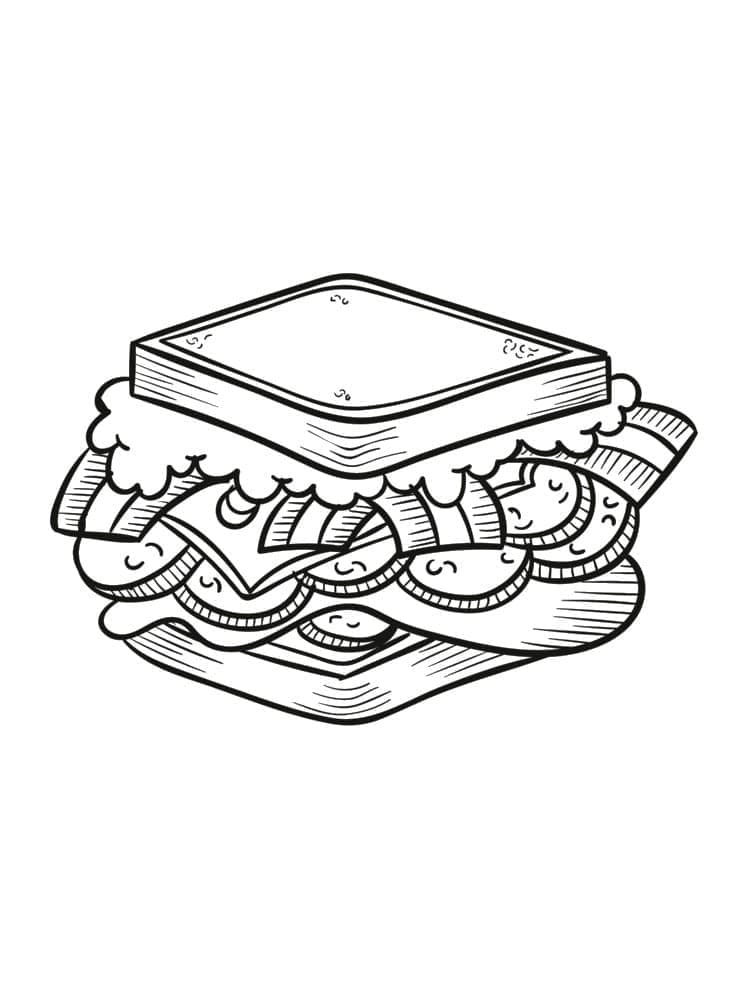 Fise de colorat cu Sandwich de colorat p17