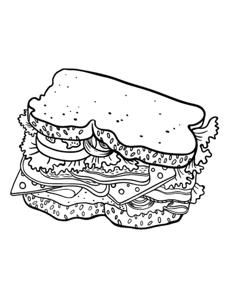 Fise de colorat cu Sandwich de colorat p18