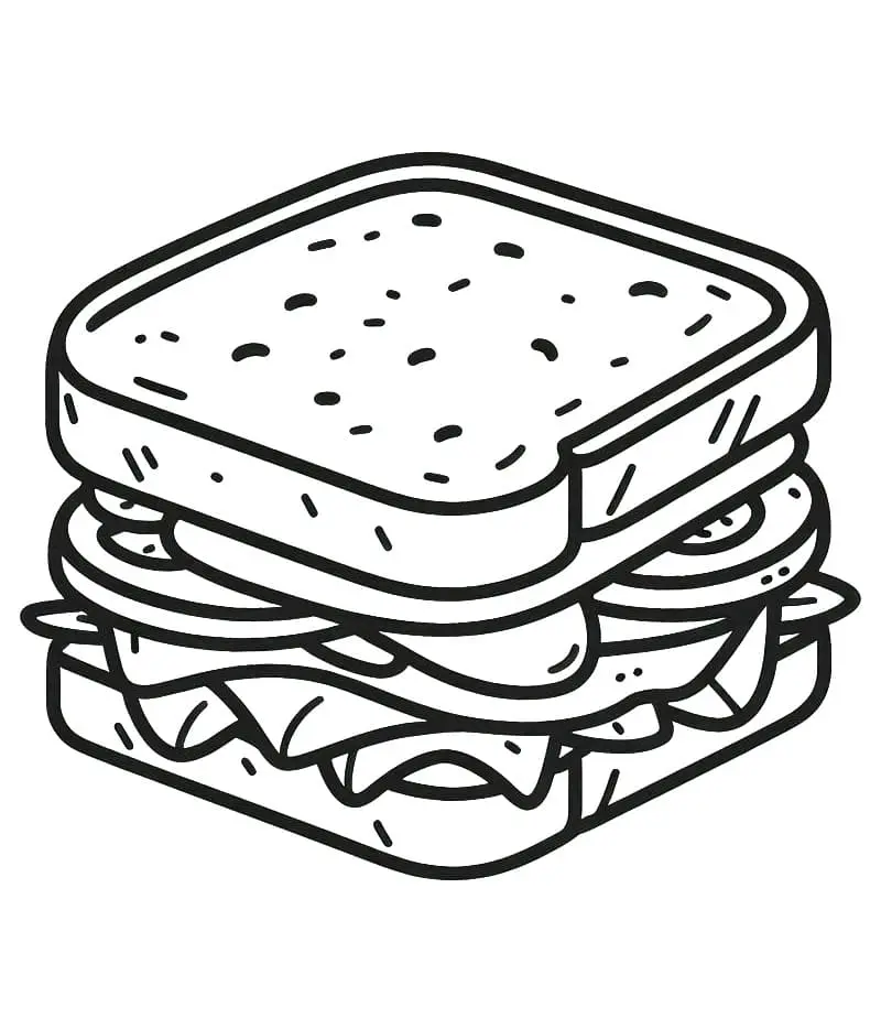 Fise de colorat cu Sandwich de colorat p23
