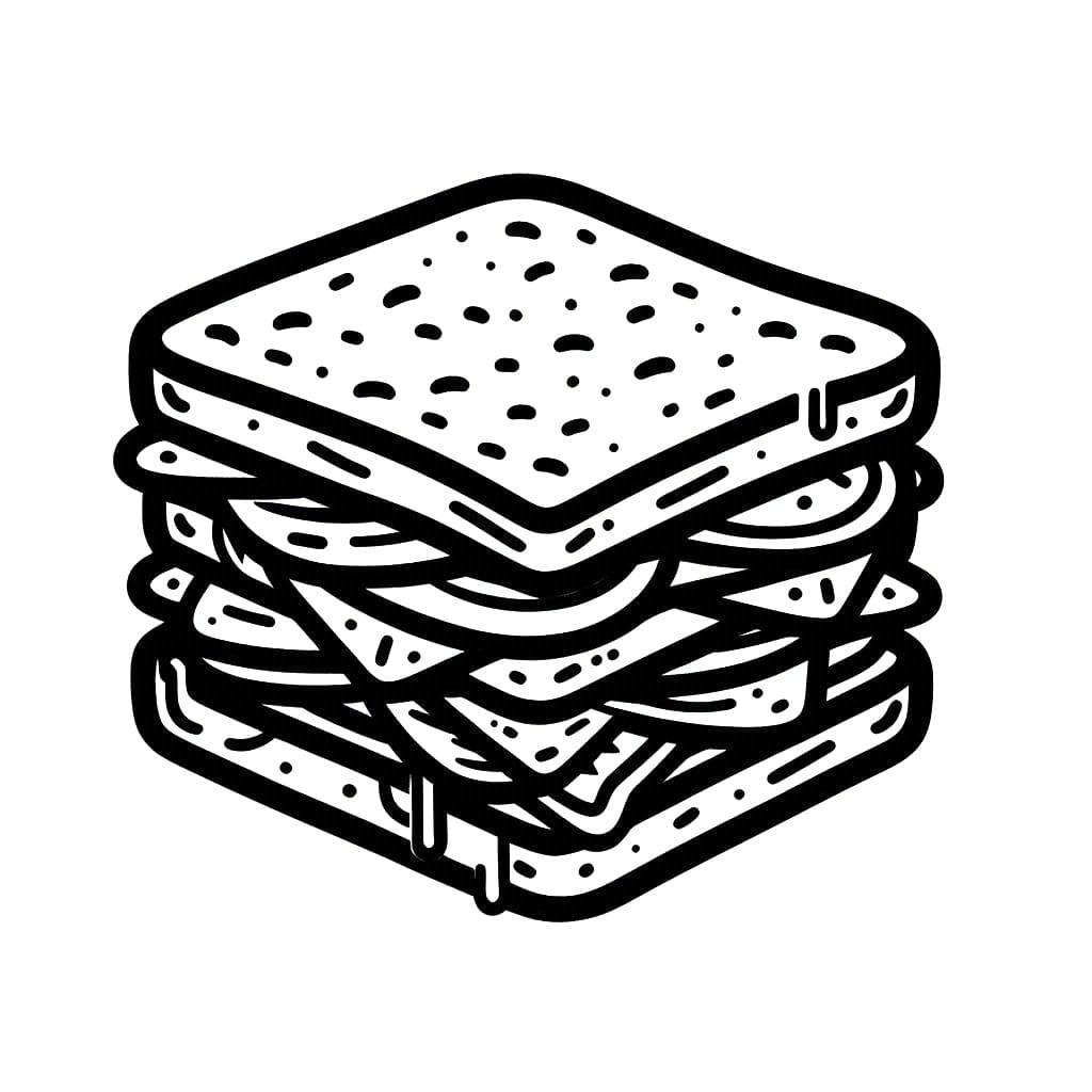 Fise de colorat cu Sandwich de colorat p26