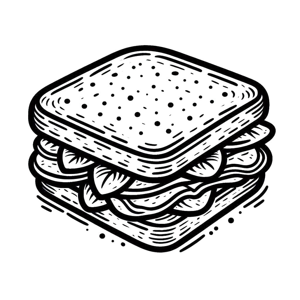 Fise de colorat cu Sandwich de colorat p27