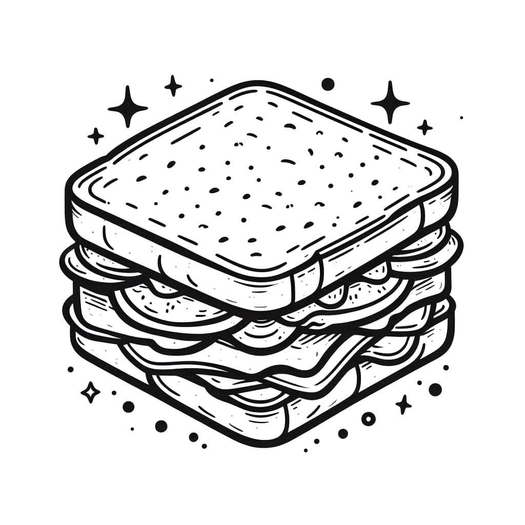 Fise de colorat cu Sandwich de colorat p30