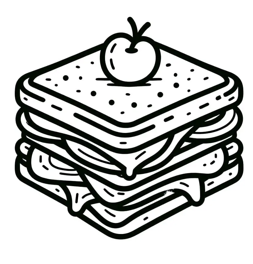 Fise de colorat cu Sandwich de colorat p31