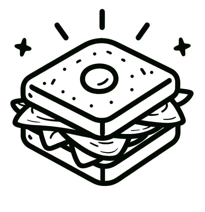 Fise de colorat cu Sandwich de colorat p32