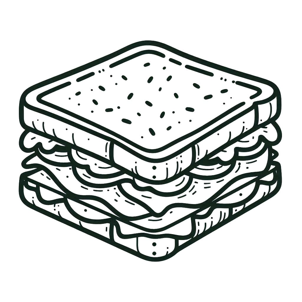 Fise de colorat cu Sandwich de colorat p33
