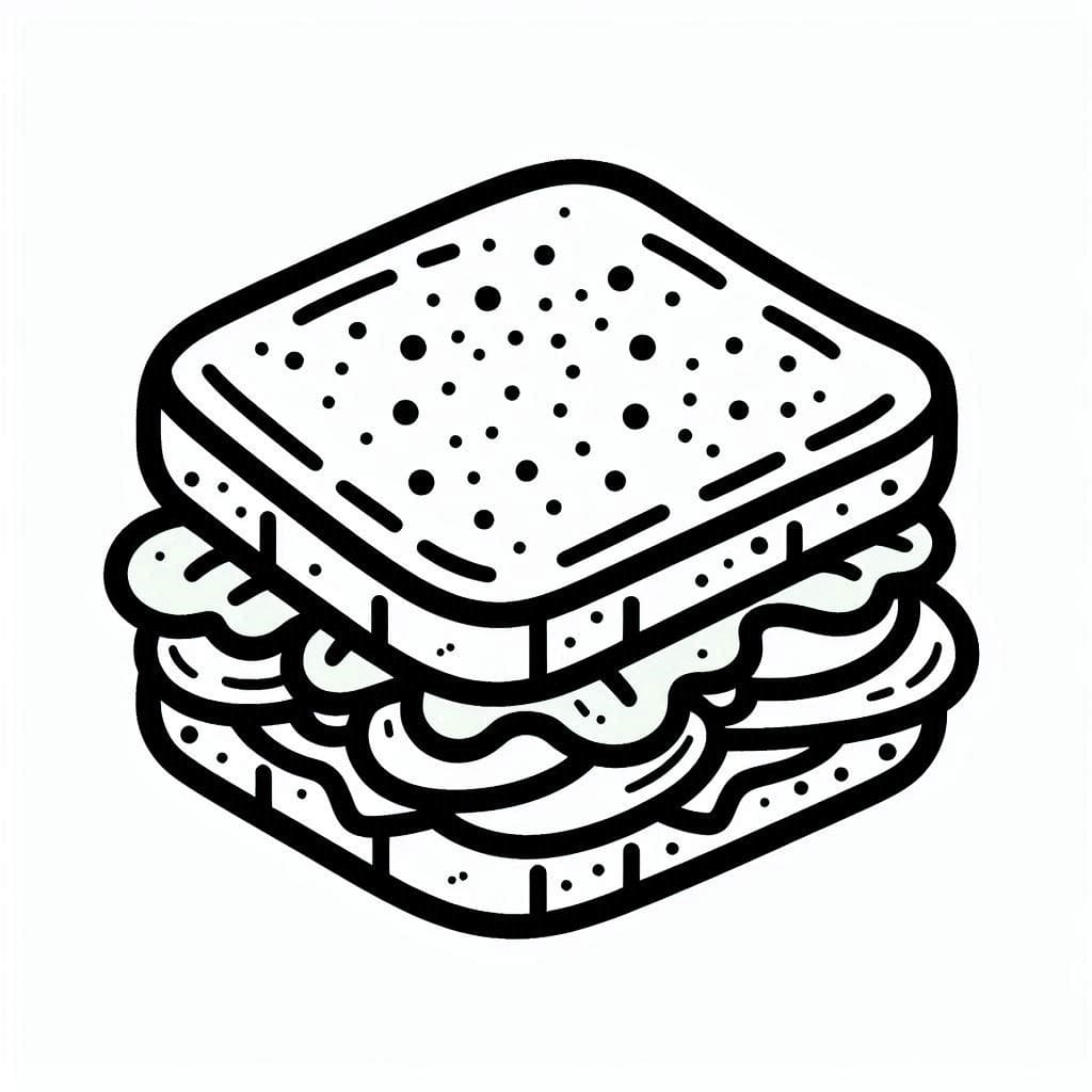 Fise de colorat cu Sandwich de colorat p34