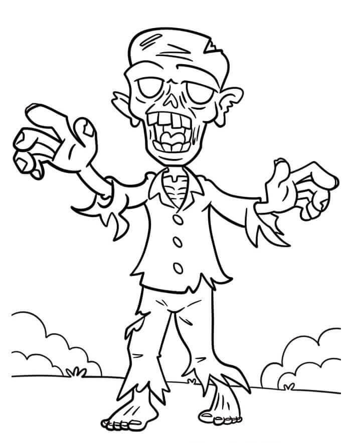 Fise de colorat cu Zombi de colorat p03