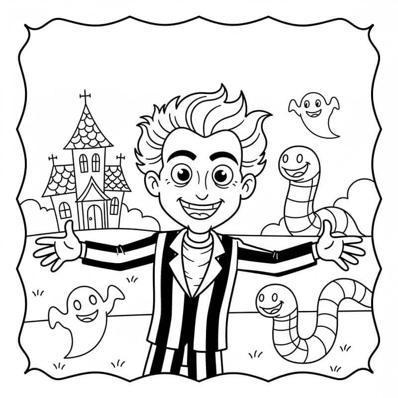Fise de colorat cu Beetlejuice de colorat p01