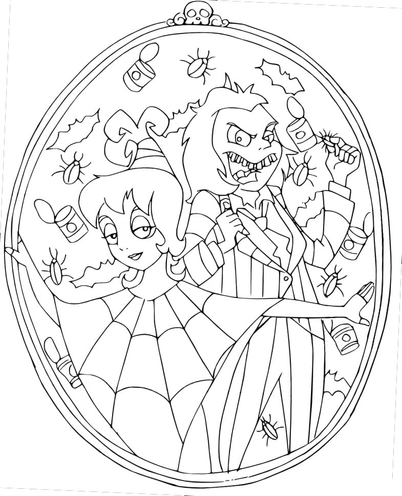 Fise de colorat cu Beetlejuice de colorat p04