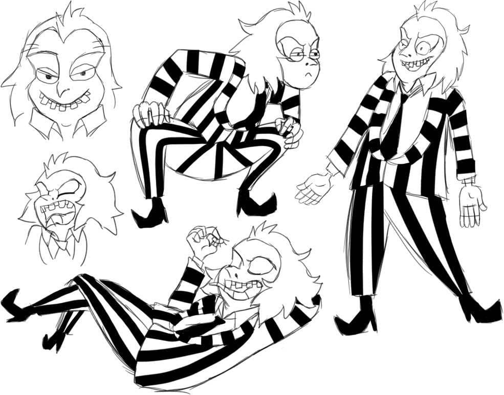 Fise de colorat cu Beetlejuice de colorat p05
