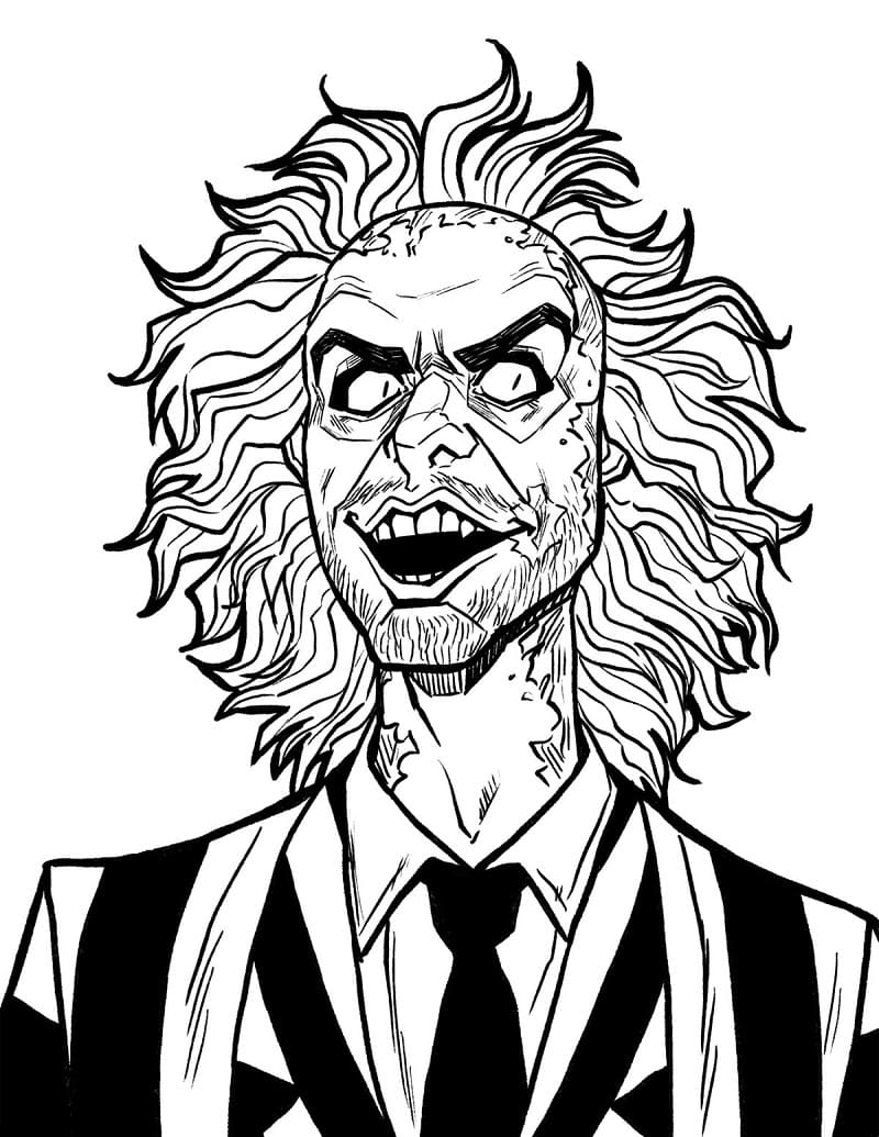 Fise de colorat cu Beetlejuice de colorat p06